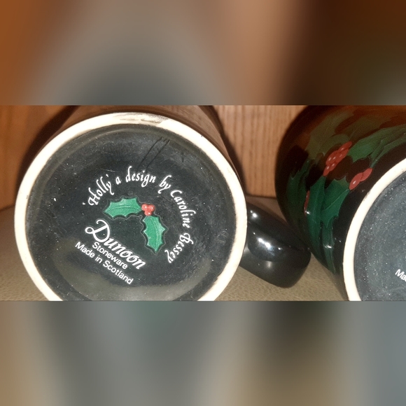 Dunoon stoneware holly mugs - Picture 2 of 8